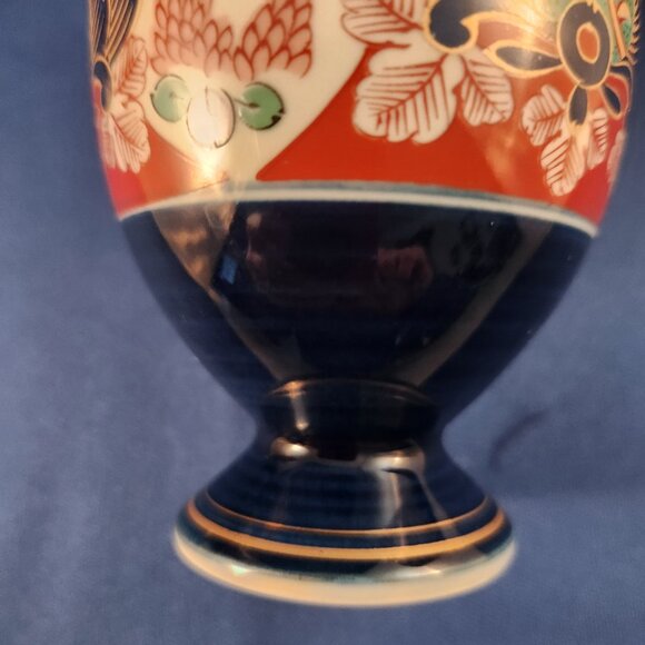 Arita Japanese Teacups Footed Yunomi Cobalt Blue Gold Trim Tea Cups Set 5 Imari - Picture 10 of 10